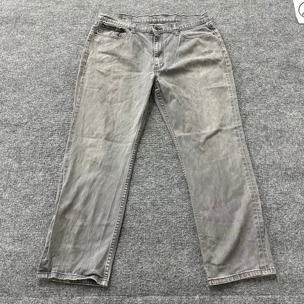Levi's Jeans Mens Size 40 Gray 505 Straight Leg Stretch Denim Casual Faded 33881